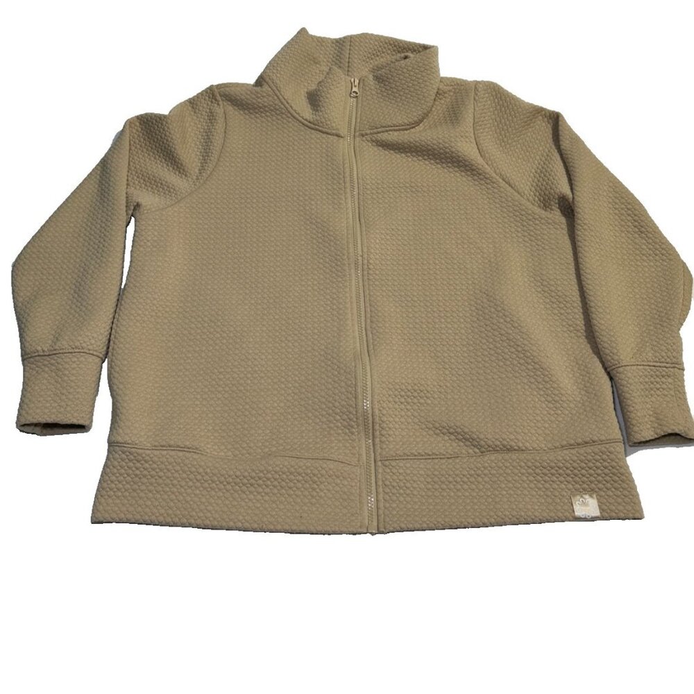 Pro Player Women’s Zip Up Athletic Sweater Tan Long Sleeve Jacket Size 1X